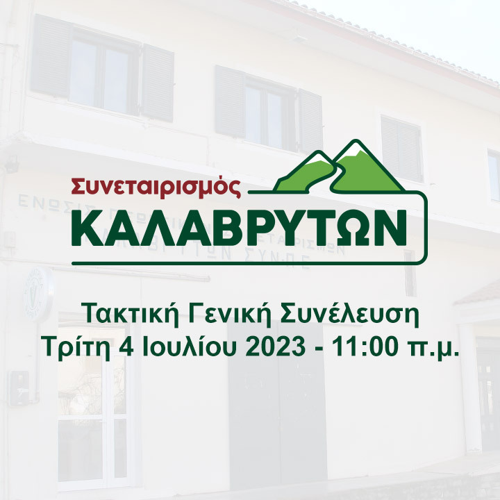 Τακτική Γενική Συνέλευση (Τρίτη 4 Ιουλίου 2023 - 11:00 π.μ.)